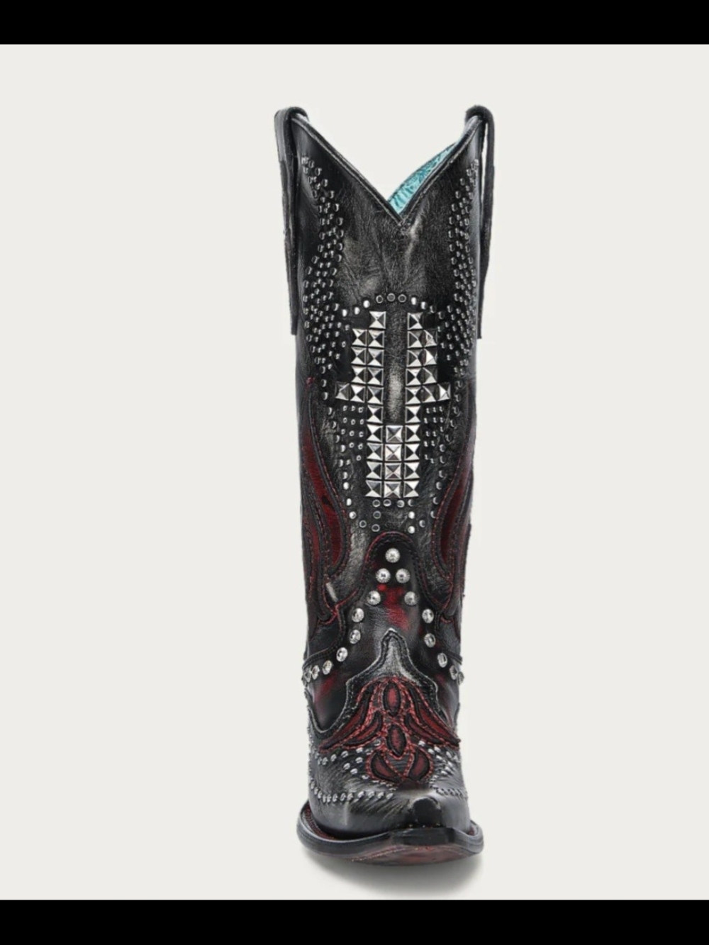 Corral Black and Burgundy Western Boot Sole Detail Size 9.5 STYLE A4833 - Picture 3 of 6